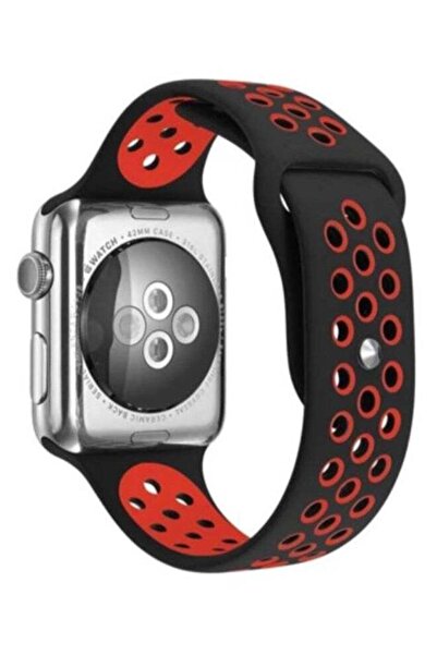lnkoo Perveey Replacement Dotted Band for Apple Watch Series 5/4/3/2/1 - Black/Red