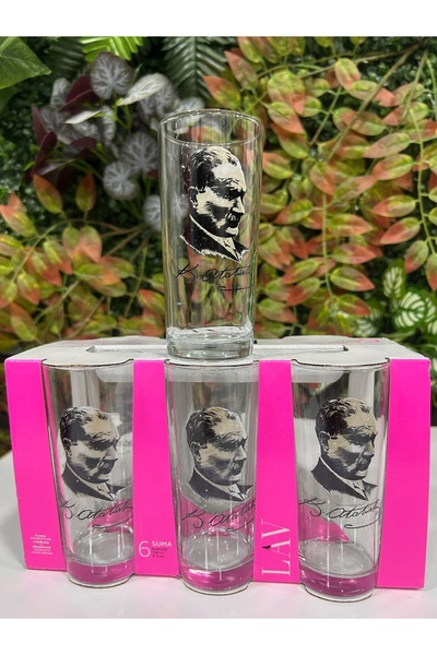Hawve Atatürk Motifli 6'lı Rakı Bardağı