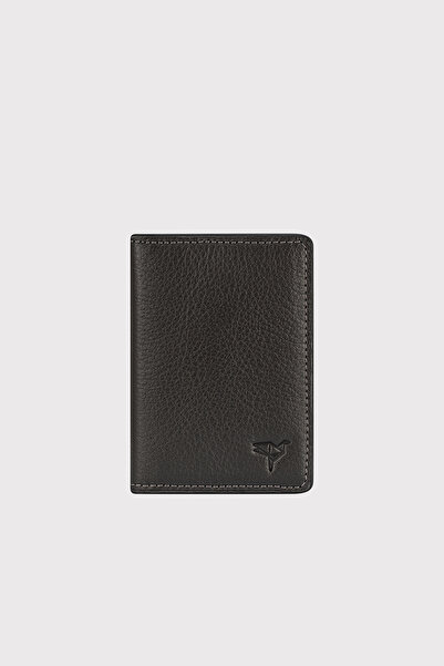 Garbalia Buenos Genuine Leather Minimal Design Antresite Black Card Holder Wallet