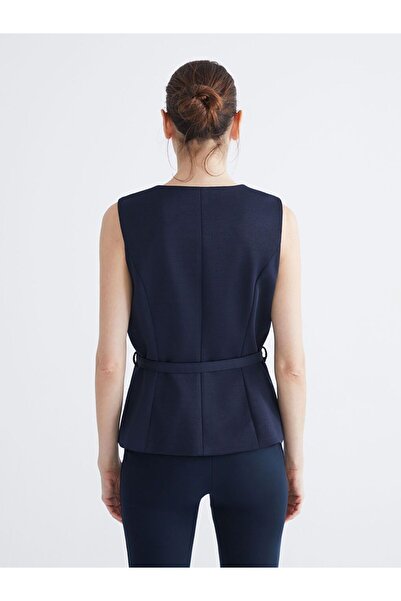 LC Waikiki Lcwaikiki Classic Crew Neck Women's Vest with Belt at the Waist