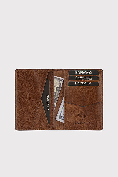 Garbalia Genuine Leather Minimal Design Crazy Brown Card Holder Wallet