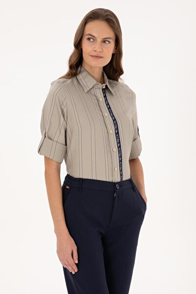 U.S. Polo Assn. Cămașă confortabilă pentru femei cu mânecă lungă TEKSPOR223704.6