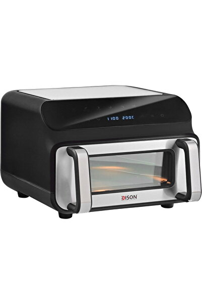 Edison AGT10001 Pizza Oven And Fryer, 2000 Watt, 10 Liter, 8 Functions - Black