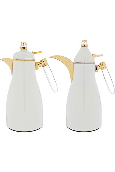 Generic طقم ترمس الفلوة من معرض السيف، قطعتان، سعة 1/1 لتر، وعاء داخلي زجاجي،...