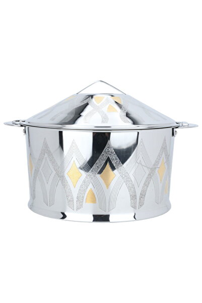 Maxima علبة سارة بقاعدة فولاذية، 7500 مل، مطلية بالذهب - فضي