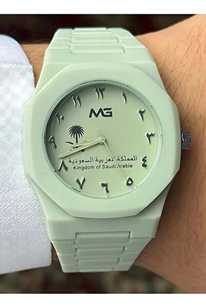 MG Men's carbon fiber wristwatch, Arabic numerals, apple green color, elegant and luxurious Kingdom edition.