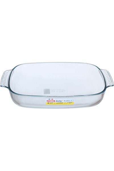 Pyrex Glass Oven Tray with Handle, 3.7 L, Rectangular - Clear