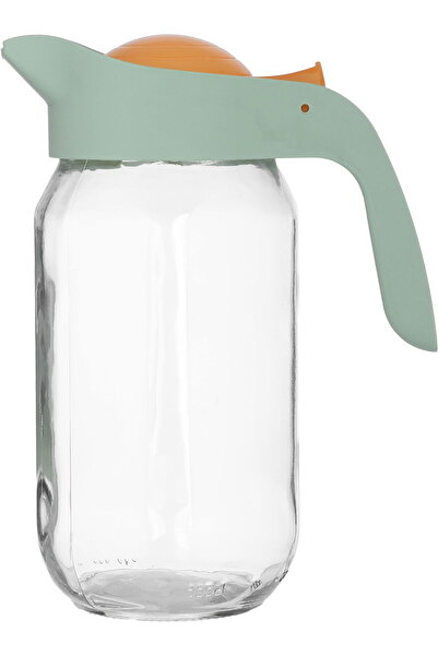 Hervin Glass jug with lid Hervin, 1 liter - transparent yellow