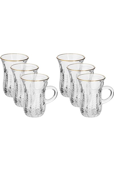 Max Glass Tea Cup Set, 88 ml, 6 Pieces - Clear