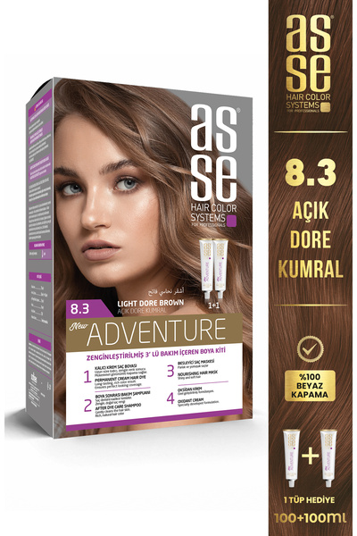 asse Adventure Set Saç Boyası No:8.3 Açık Dore Kumral