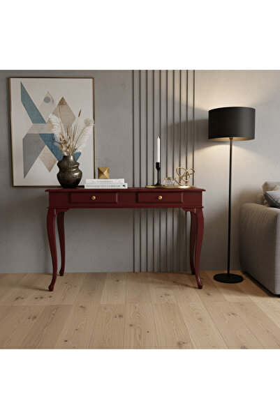 Wooding Mobilya 120 Cm Masif Lükens Bordo Çalışma Masası