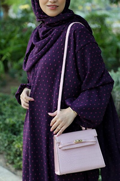 Generic Women's Islamic Prayer Abaya Dress - One-Piece Hijab Jalabiya (Dark Purple)