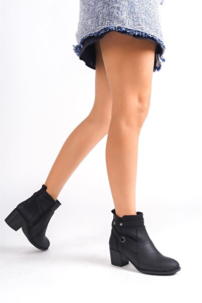 markasende Marka Sende Lorin Siyah Kalın Topuklu Kadın Bot