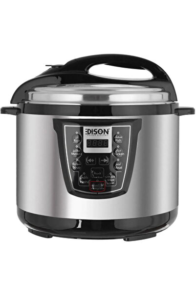 Edison Electric Pressure Pot, Tefal Inner Pot, 1600W, 10L, 8 Cooking Functions, VT-1002D - Silver Bl