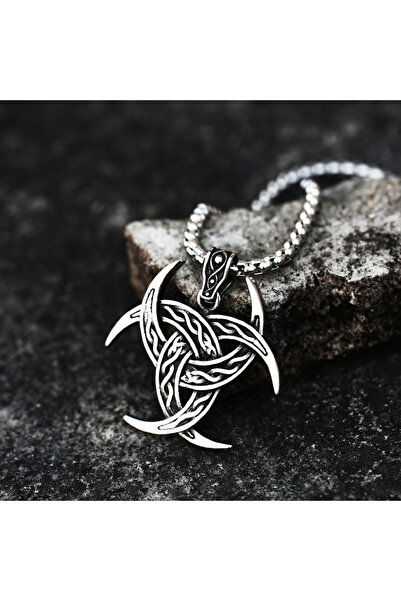 Viking Triquetra Kelt Üçlüsü İskandinav Mitolojisi Tasarım S+ Kalite 316L Pas...