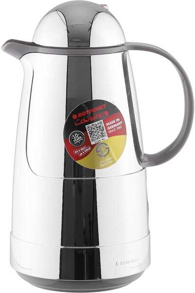 Generic ترمس روت بونكت، سعة 1 لتر، مصنوع من زجاج حراري من الداخل - فضي