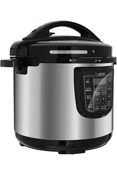 Edison Pro Electric Pressure Pot GT809-W — 8L, 1200W, Granite Inner Pot, 10 Functions, Silver/Blac