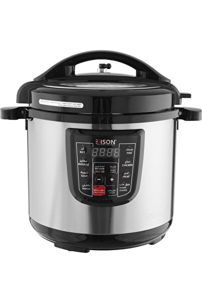 Edison Electric Pressure Pro Cooker, Granite Inner Pot, 1200W, 8L, 10 Functions, GT811-W - Black Sil