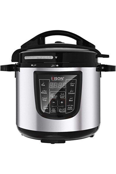 Edison Pro Electric Pressure Pot, Granite Inner Pot, 1600 watt, 12L, 10 Cooking Functions - Silver B