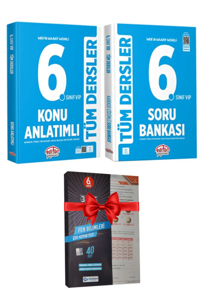 Editör Yayınevi MEB Maarif Modeli 6. Sınıf Tüm Dersler Konu Anlatımlı+Soru Ba...