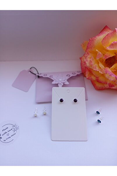 OEM 925 silver earrings set of 3 pairs with Swarovski crystal colors Amethyst Purple, Light Blue, Crystal Clear