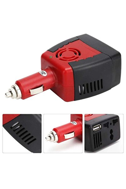 DLC Car Inverter Adapter 150W with USB 5V Port DC 12V to AC 220V