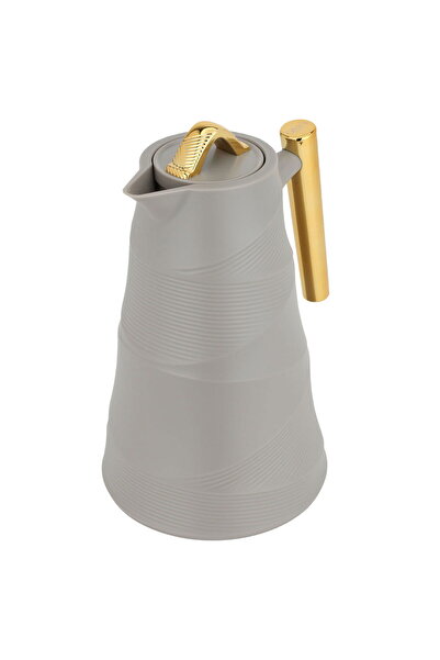 Glory Bamboo Thermos, 1 liter, glass inner container, plastic outer shell - golden grey