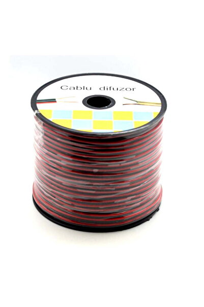 ElectroAZ Cablu audio pentru boxe, profesional, 2x1.5, rolă 100m, roșu-negru