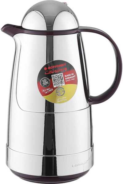 ROTPUNKT Thermos, 1 liter, inner material thermal glass - silver