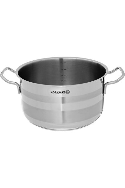 KORKMAZ Astra 2 Steel Pot, 5.75 L, 24 cm - Silver