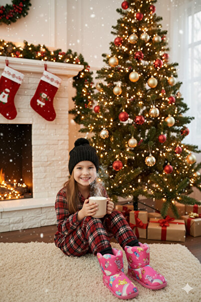 Deniz Terlik Unisex Παιδικές χειμερινές ζεστές και άνετες μπότες για το σπίτι |   Παντόφλες |