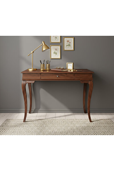 Wooding Mobilya 110 Cm Masif Rustik Ceviz Çalışma Masası