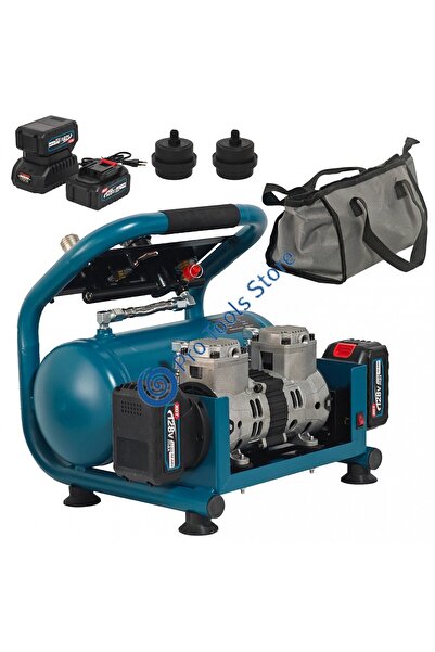 German Meister Compresor cu baterie cu 2 pistoane, 10 L, max. 8 bar