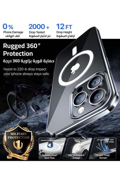 ELIGO iPhone 13 Pro Max Magnetic MagSafe Clear Shockproof Case (Anti-Yellowing)