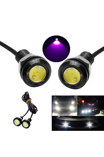 ElectroAZ Σετ 2 φώτων αυτοκινήτου LED με καλώδιο, διάμετρος 18mm, 12V, ισχύς ...