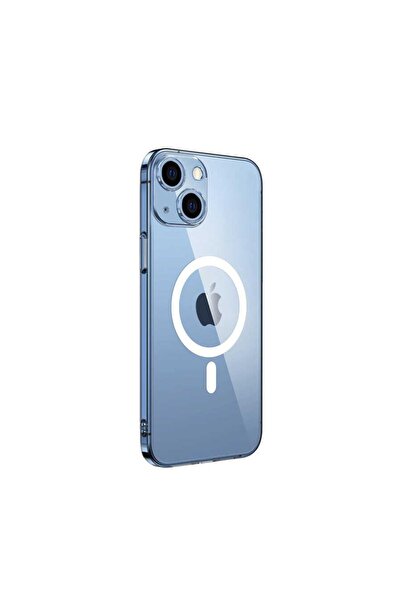 zore iPhone 14 ile Uyumlu Kılıf M-safe Şarj Özellikli Şeffaf Tek Kamera Çerçe...