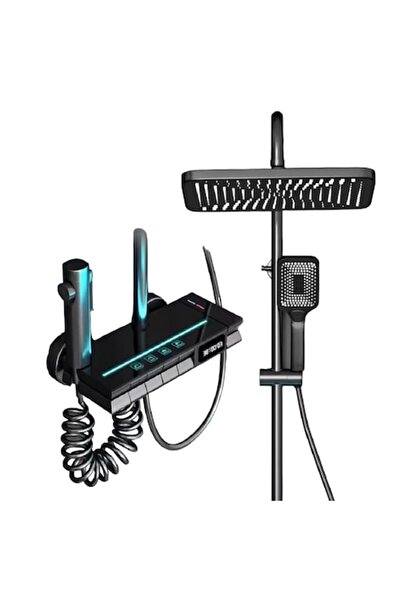 stuffix Coloană de duș cu panou de control din sticlă și afișaj de temperatur...