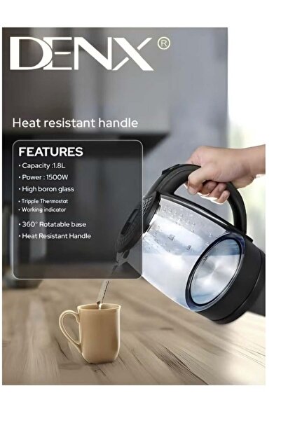 Denx Glass Electric Kettle 1.8L 1500W