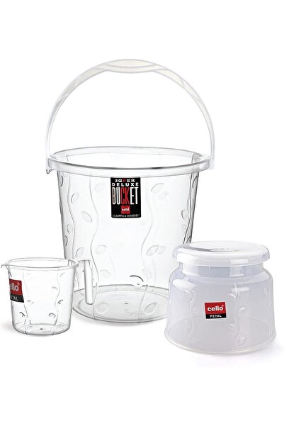 CELLO Petal 3-Piece Transparent Bathroom Set - Lightweight, Durable, Easy-to-Clean