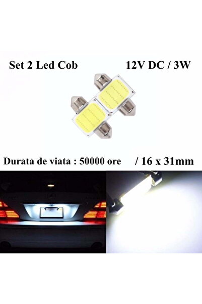 ElectroAZ Led Auto Cob 31mm, White Light, 2Pcs/Set