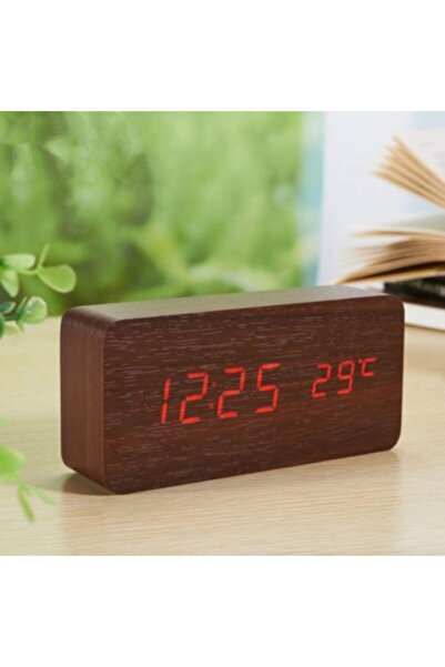 ElectroAZ Wooden Digital Clock with Red LED 1299