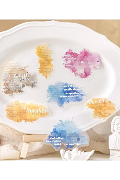 Kolbi Craft 20Pcs Transparent Orange Watercolor Sticker Bullet Journal Scrapb...