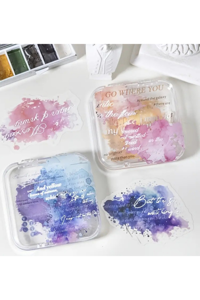 Kolbi Craft 20 قطعة من ملصقات الألوان المائية الشفافة الوردية لتخطيط اليوميات...