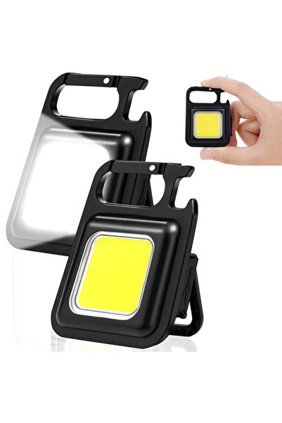 ElectroAZ Mini lanternă LED Cob 6W, tip breloc, carabină, carcasă din aluminiu