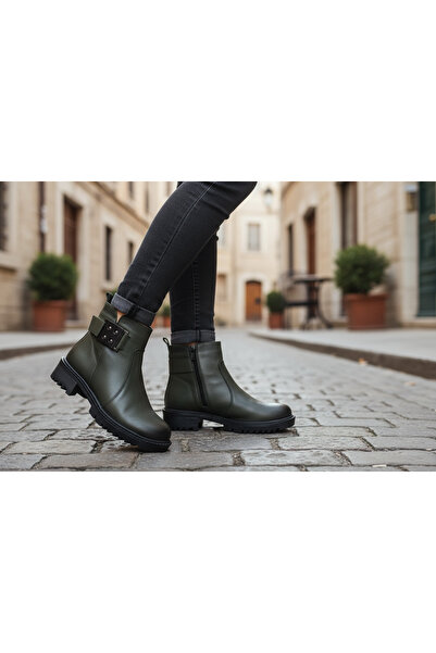 Zen Kadın Tokalı Hakiki Deri Bot & Bootie