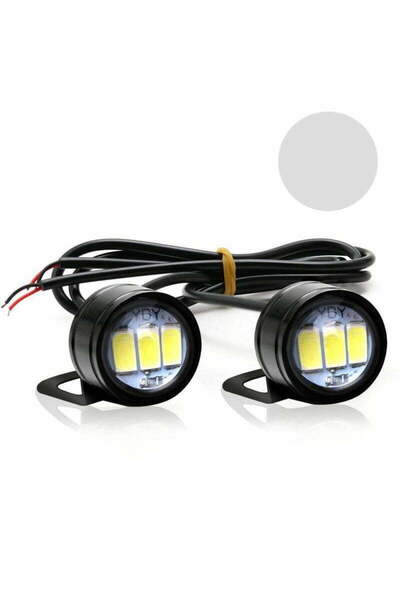 ElectroAZ Set of 2x LED Auto/Moto with metal support and wire, Diameter 23mm, 9W, White