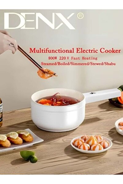 Denx 2L Electric Hot Pot with Steamer & Temperature Control, Non-Stick Cooker