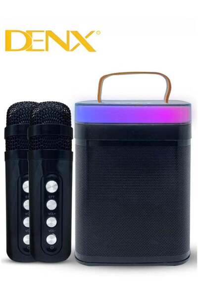 Denx Portable Wireless Bluetooth Karaoke Speaker with 2 Microphones