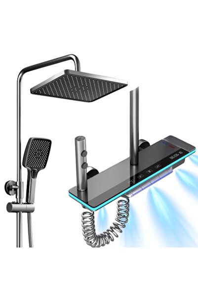 stuffix Panou de duș LED cu afișaj digital pentru temperatură, termostat, tur...