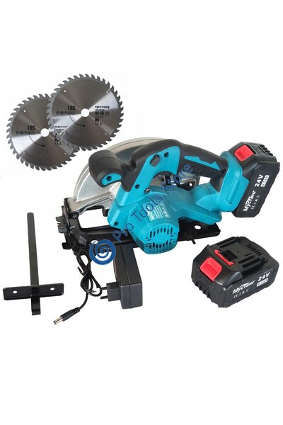 DDT Ferăstrău circular fără fir, DDT, model nou, 2 discuri x 185 mm, 2 bateri...